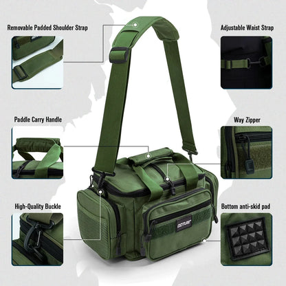 High-Capacity Tackle Shoulder Bag Outdoor Green
