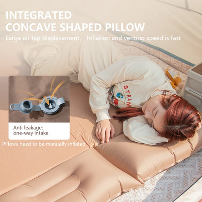 Inflatable Camping Sleeping Mat with Pillow