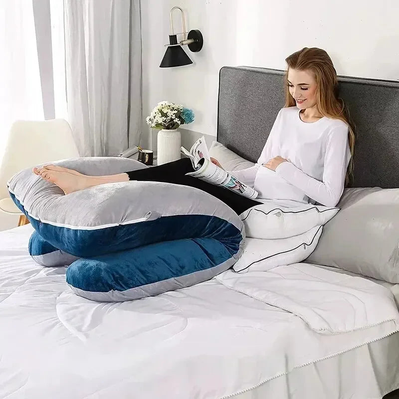 U-Shaped Pregnancy Pillow Pure Cotton Cushion Grey