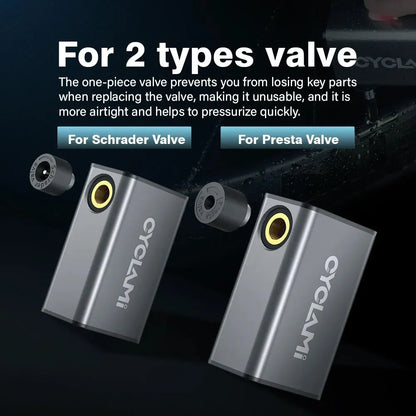 A3 Mini Electric Bicycle Air Pump Cordless Aluminum Inflator Grey