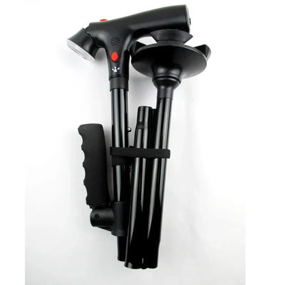 Collapsible Telescopic Folding Cane with LED Light and Alarm
