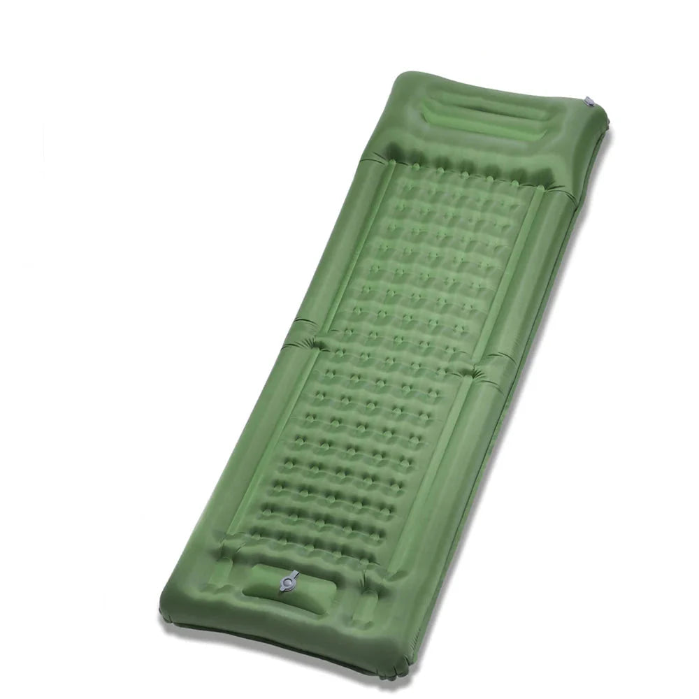 Inflatable Sleeping Pad with Built-In Pump Army Green