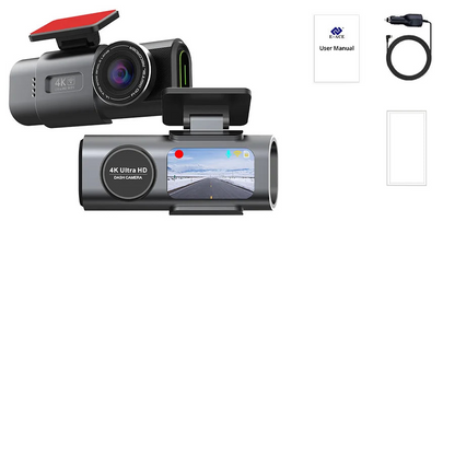 4K UHD Dual Lens Dash Cam Front Rear Night Vision Black