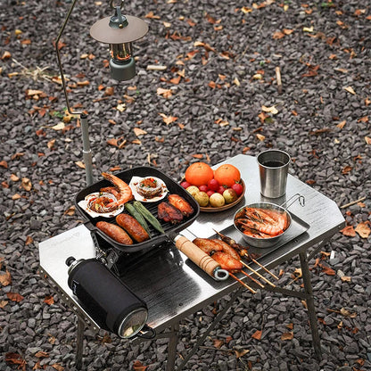 Outdoor Folding Table Heat-Resistant Silver