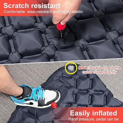 Ultralight Camping Inflatable Mattress with Built-In Pump and Pillows