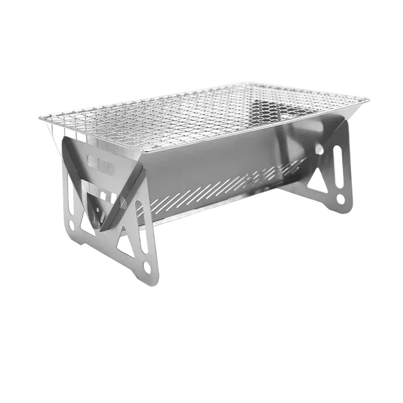 Portable Folding Grill Heating Stove Silver