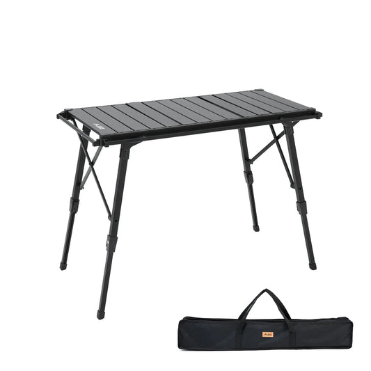 Multifunctional IGT Camping Table Adjustable Aluminum Alloy Black