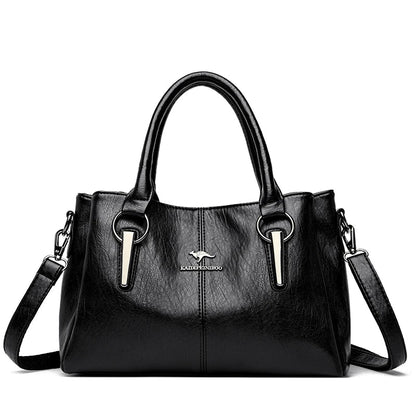 Leather Shoulder 3-Layer PU Crossbody Bag for Women