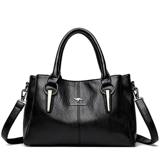 Leather Shoulder 3-Layer PU Crossbody Bag for Women