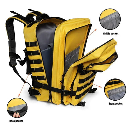 45L Tactical Fitness Backpack Molle Rucksack Yellow
