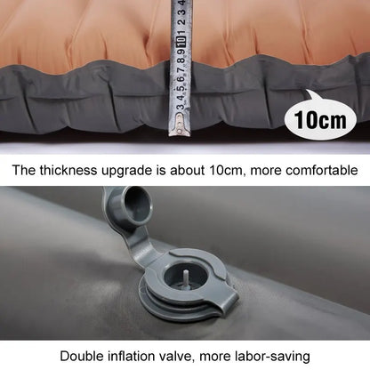 Ultralight Self-Inflating Sleeping Pad 10cm Thick Camping Air Mattress Khaki