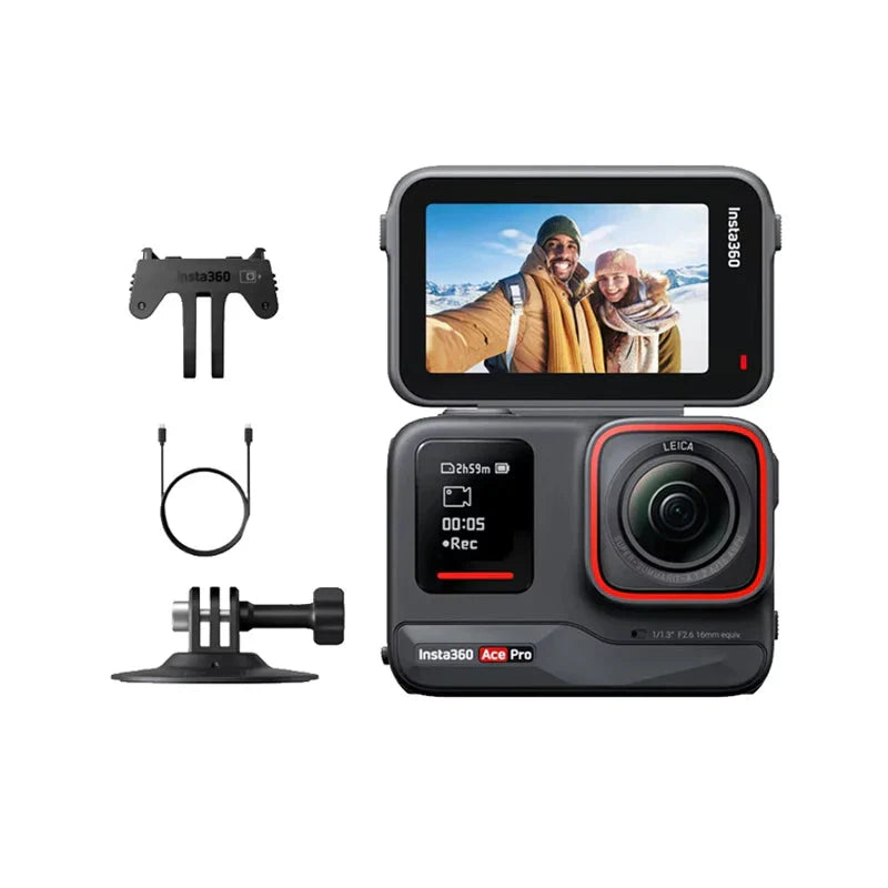 4K Action Camera Sensor Dual Stabilization Black