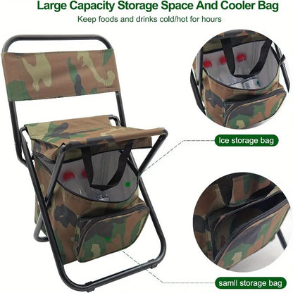 Foldable Camping Chair with Cooler Bag
