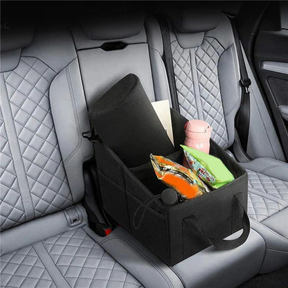 High-Capacity Car Trunk Storage Organizer Box Black