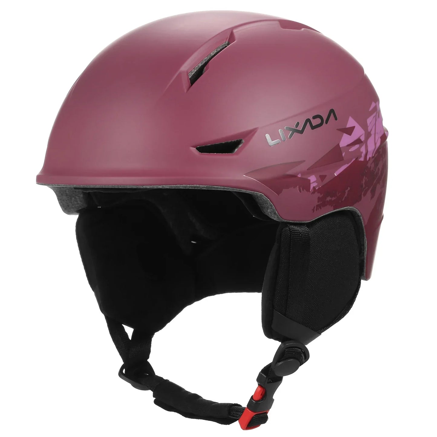 Snowboard Helmet with Detachable Earmuff and Goggle Strap