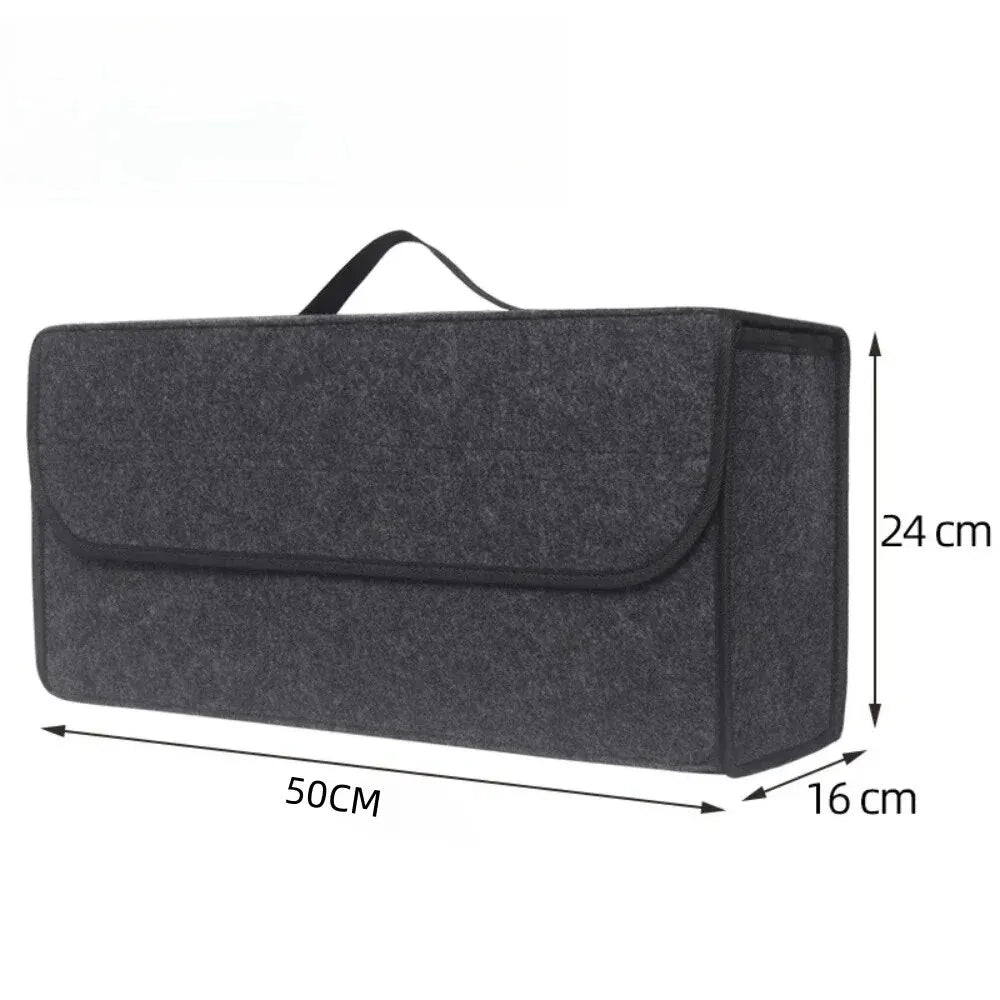 Large Anti Slip Car Trunk Organizer Soft Felt Storage Box Grey