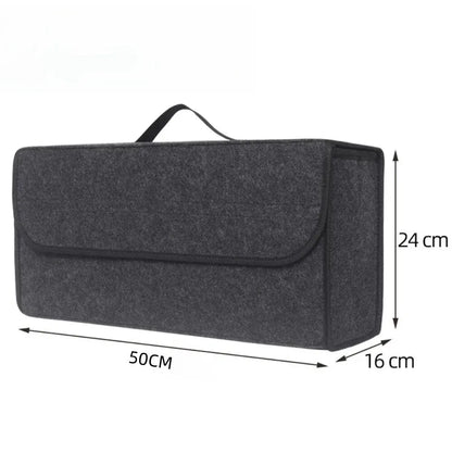 Large Anti Slip Car Trunk Organizer Soft Felt Storage Box Grey