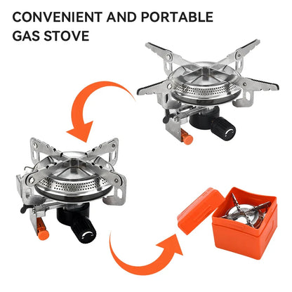 Camping Gas Stove Head Split-Type Butane Stove Silver