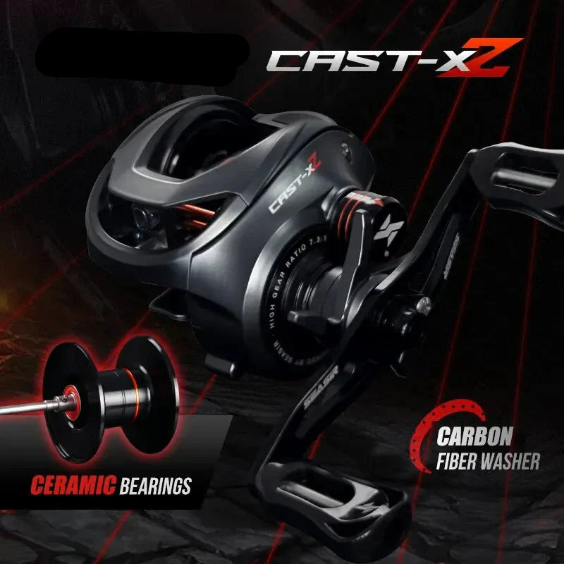 Baitcasting 9KG Drag Reel Dual Bearing System Right Hand Black