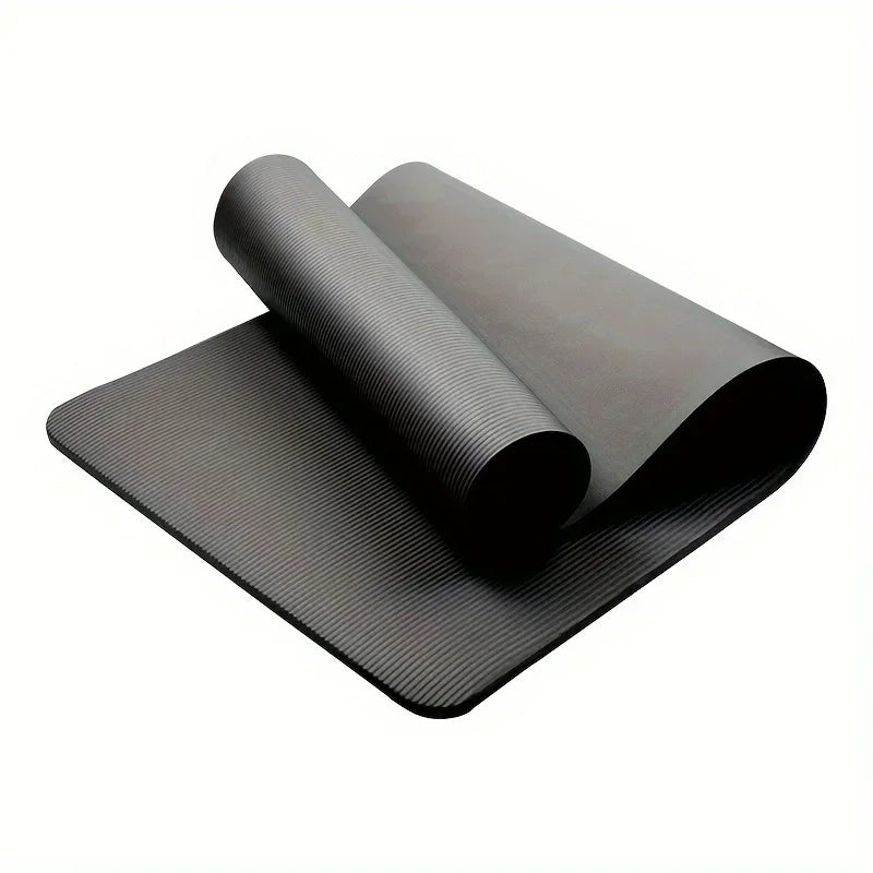 Extra Thick Non Slip Yoga Mat Durable NBR Rubber Black