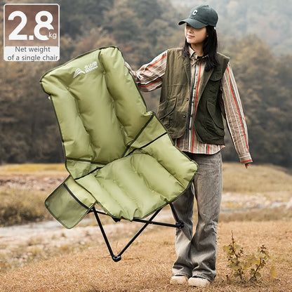 High-Back Adjustable Camping Moon Folding Leisure Chair Green