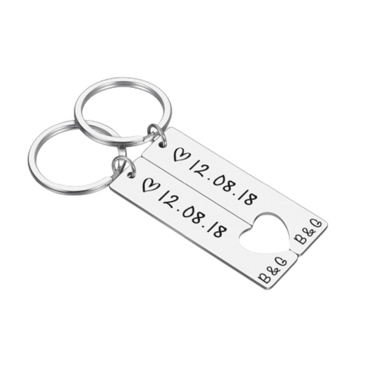 Customized Couples Keychain Boyfriend Girlfriend Keyring Husband Anniversary Valentine Day Gift Pinky Promise Women Men KeyChain