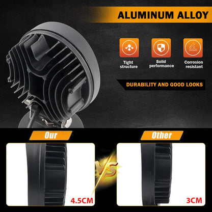 Round LED Work Light 4-Inch Spot Flood Beam