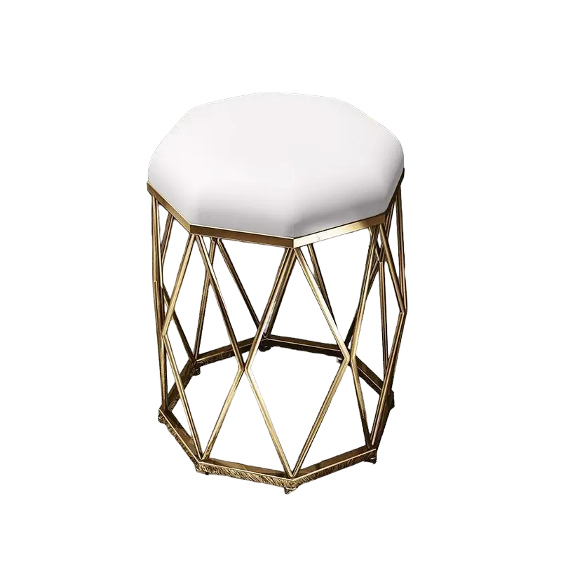Elegance White Dressing Stool: Chic Makeup & Nail Scrubbing Chair