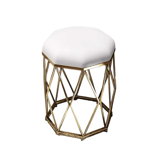 Elegance White Dressing Stool: Chic Makeup & Nail Scrubbing Chair