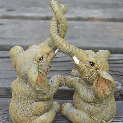 Adorable Elephant Couple Figurine