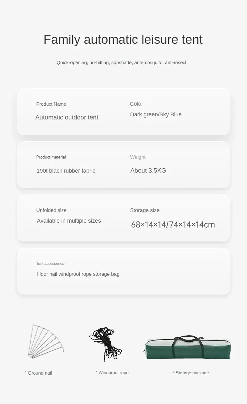 Convenient Automatic Camping Tent