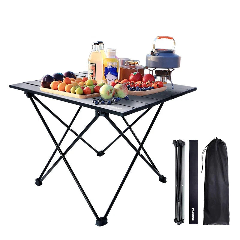 Portable Folding Camping Table Aluminum Black