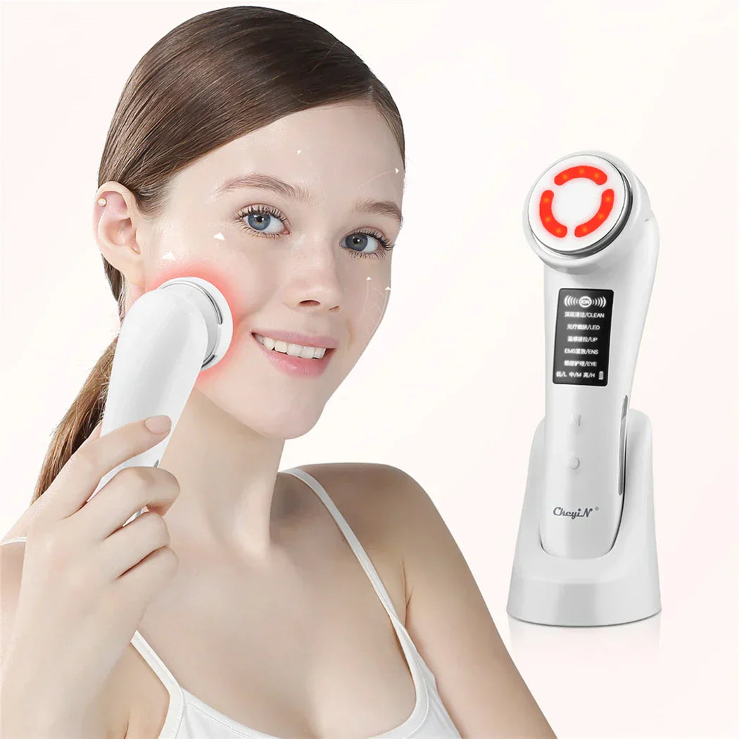 Ultrasonic Skin Scrubber, EMS Massager, LED Light Therapy Beauty - Illuminate, Lift, and Rejuvenate Your Skin