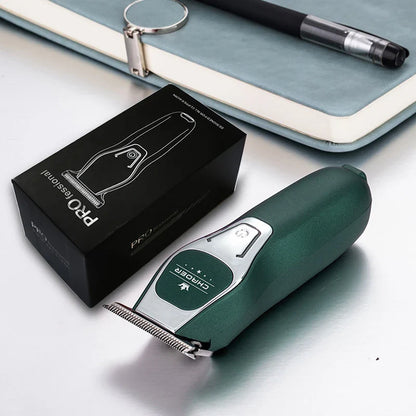 Professional Cordless Hair Clipper  T Blade 0mm Bald Trimmer Green