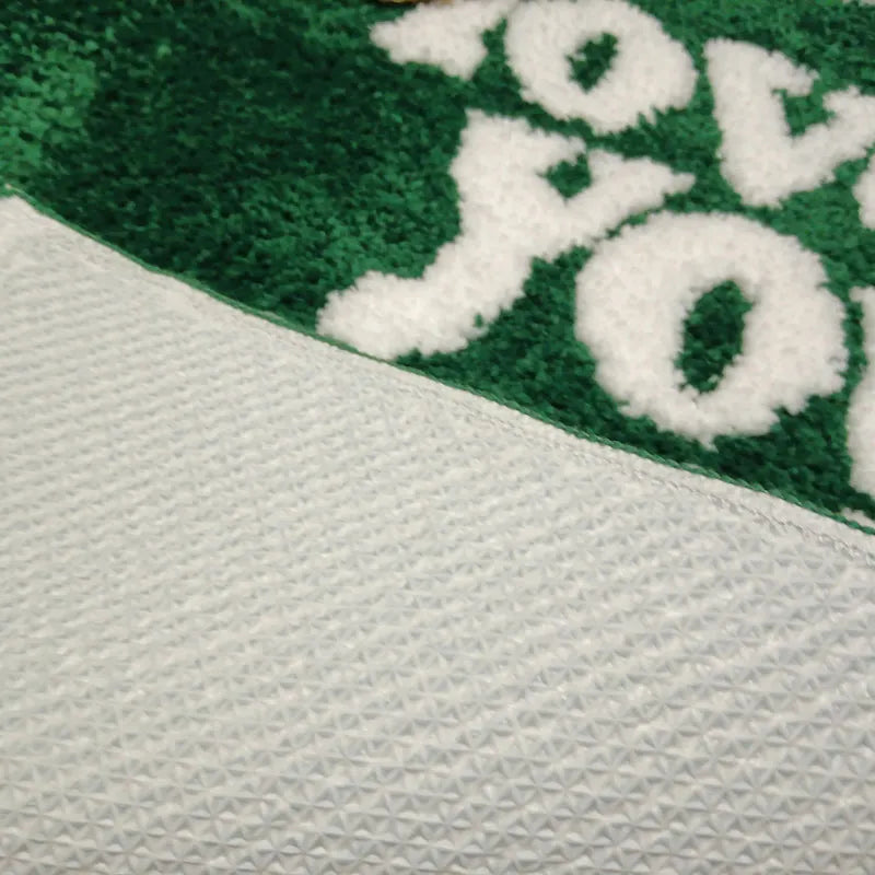 Heartfelt Green Fluffy Rug
