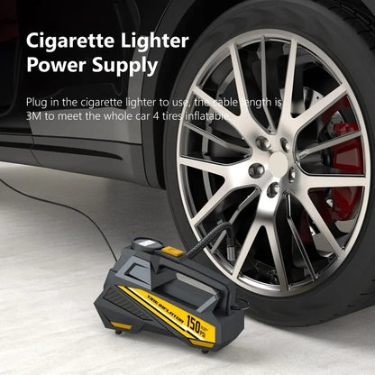 Corded Portable Car Air Pump 12V 150PSI Electric Tire Inflator with LED Yellow