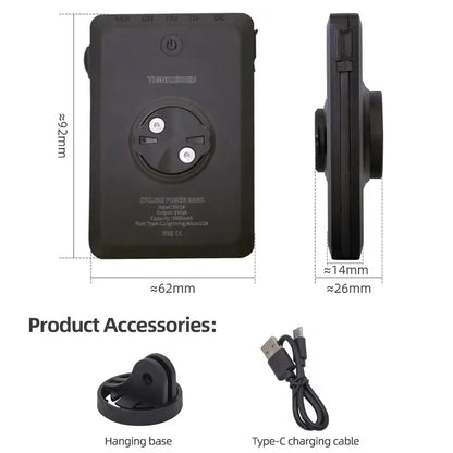 Bike Headlight with Garmin/GoPro Mount USB Rechargeable Black