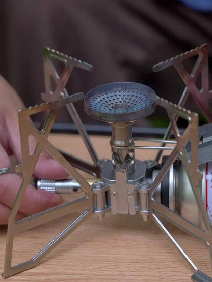 Electronic Ignition Butterfly Cassette Furnace Camping Stove Silver