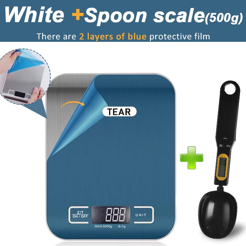 Digital Kitchen Scale 5kg/10kg Food Multi-Function 304 Stainless Steel Balance LCD Display Measuring Grams Ounces Cooking Baking