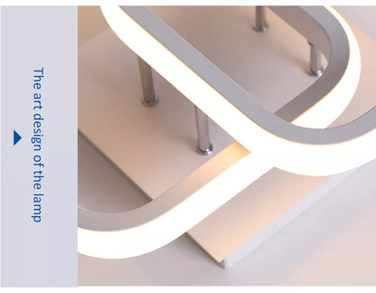 LED Corridor Ceiling Chandelier - White Lampshade, Cold White Lighting