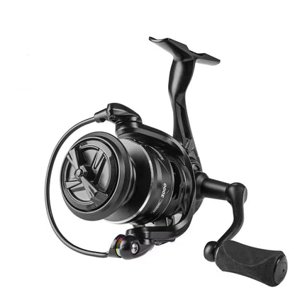 5000 Series Spinning Fishing Reel with Carbon Drag System Black