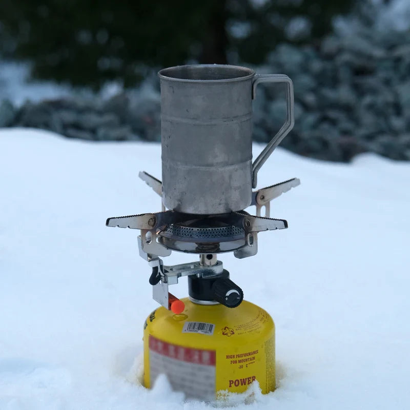 Camping Gas Stove Head Split-Type Butane Stove Silver