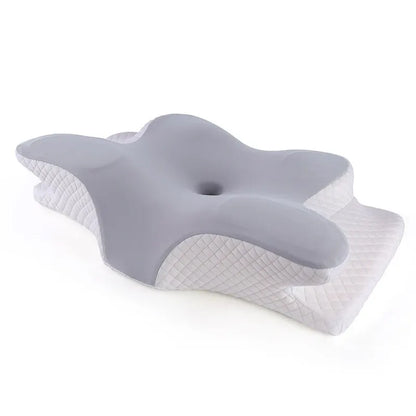 Butterfly Memory Foam Pillow Neck Support Grey
