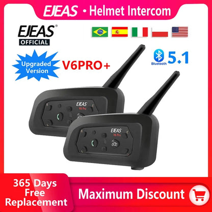 1200M Bluetooth Motorcycle Helmet Intercom Headset