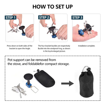 Camping Gas Burner 3300W Blue
