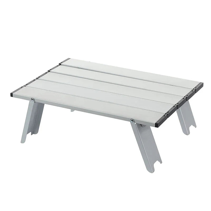 Aluminum Alloy Mini Camping Table Foldable Silver