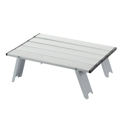 Aluminum Alloy Mini Camping Table Foldable Silver