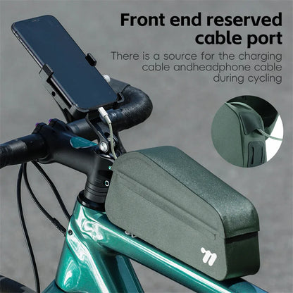 Waterproof Bicycle Top Tube Bag 1L TPU Frame Bag Green