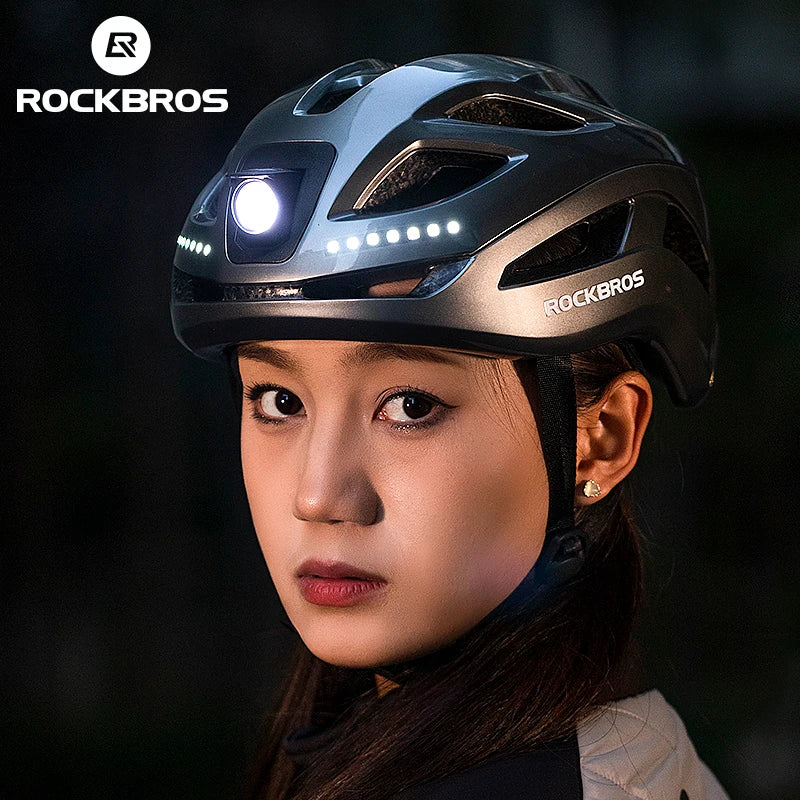 Rechargeable LED Cycling Helmet with Type-C Charging Grey