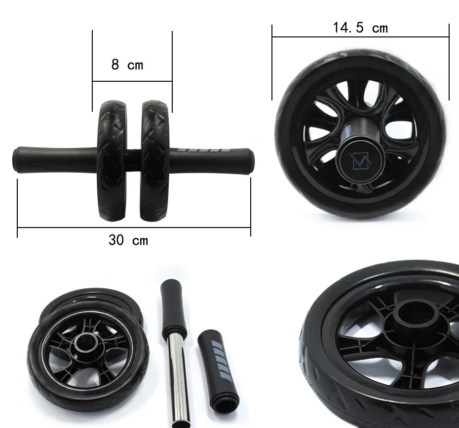 15cm Double-Wheel Abs Roller Non-Slip Silent Core Black